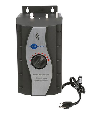 Front of InSinkErator Instant Hot Water Tank in Black