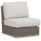 Sunset West Coronado Armless Club Chair in Driftwood | Canvas Flax Sunbrella