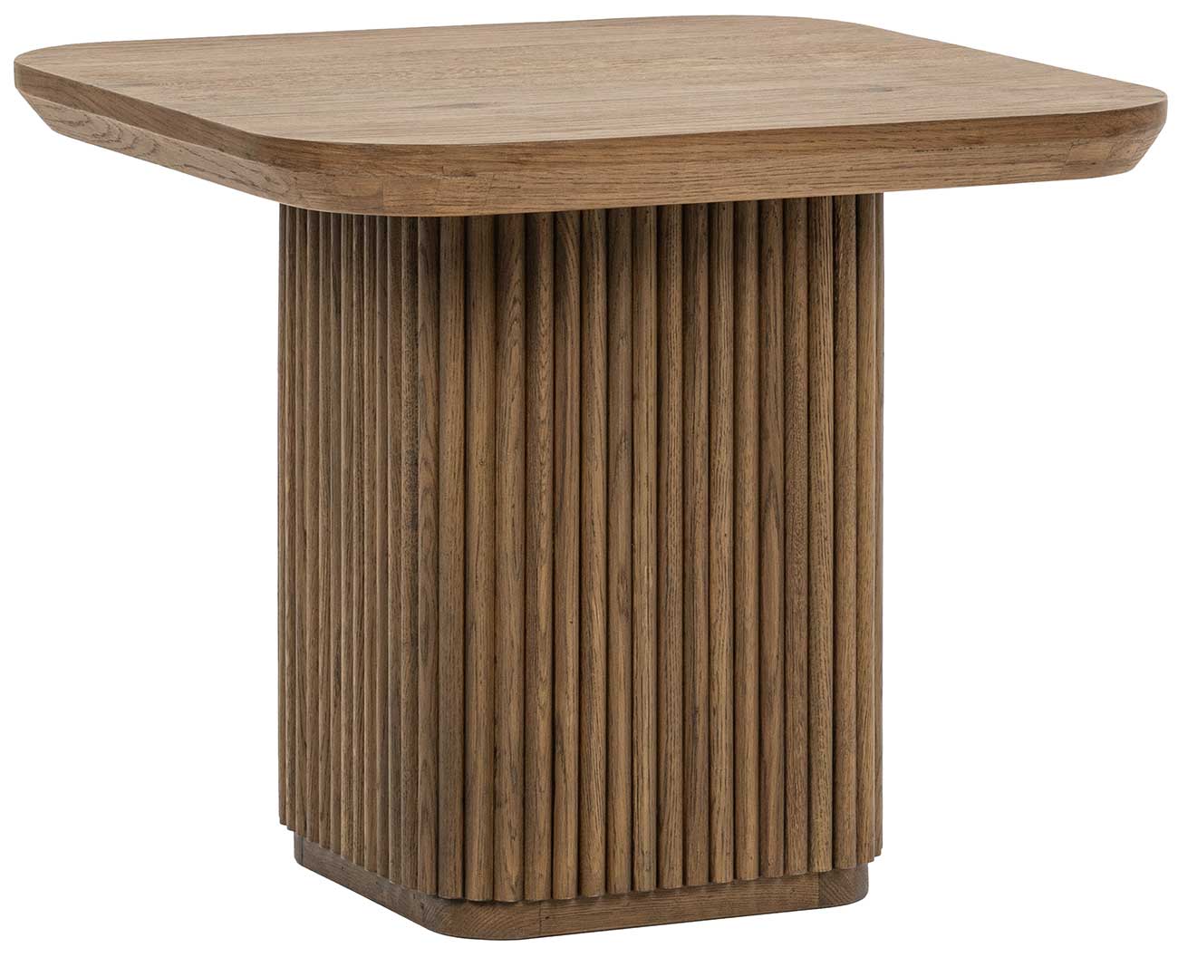 Classic Home Vander Solid Wood Square End Table in Tawny Brown