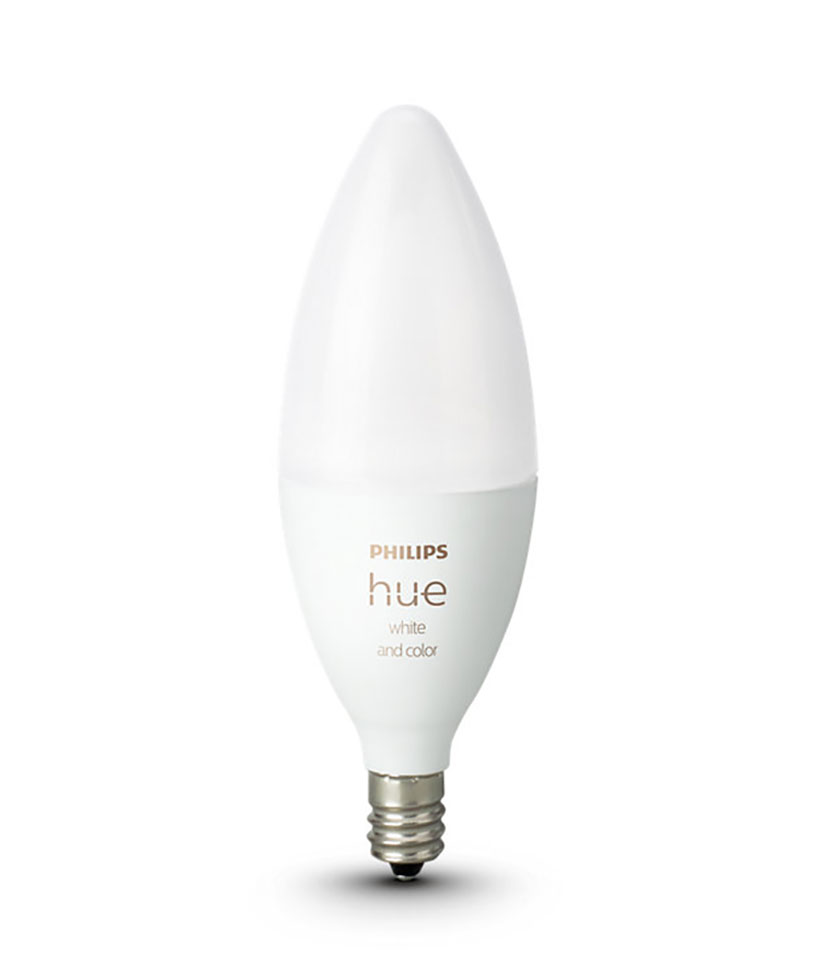 View of the Philips Hue E12 White And Color Ambiance Single Bulb When Light Is Off