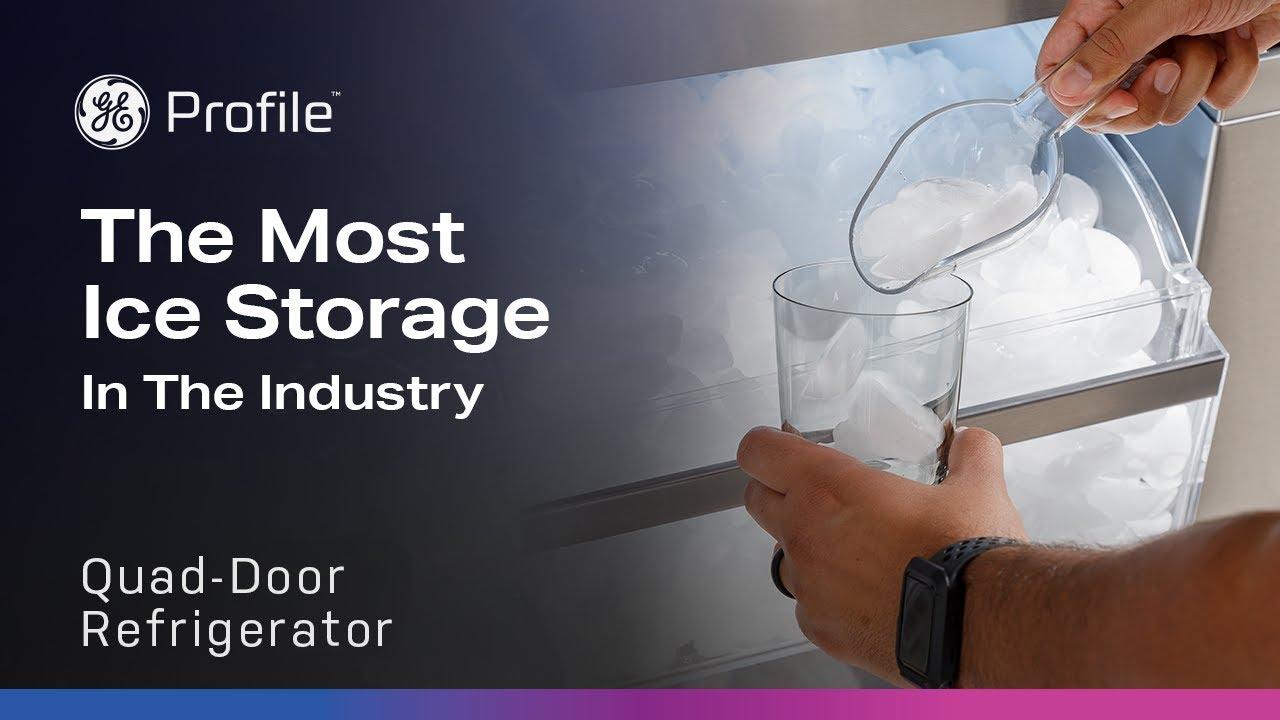 Watch GE Profile Quad Door Refrigerator with Large Capacity Ice Storage
