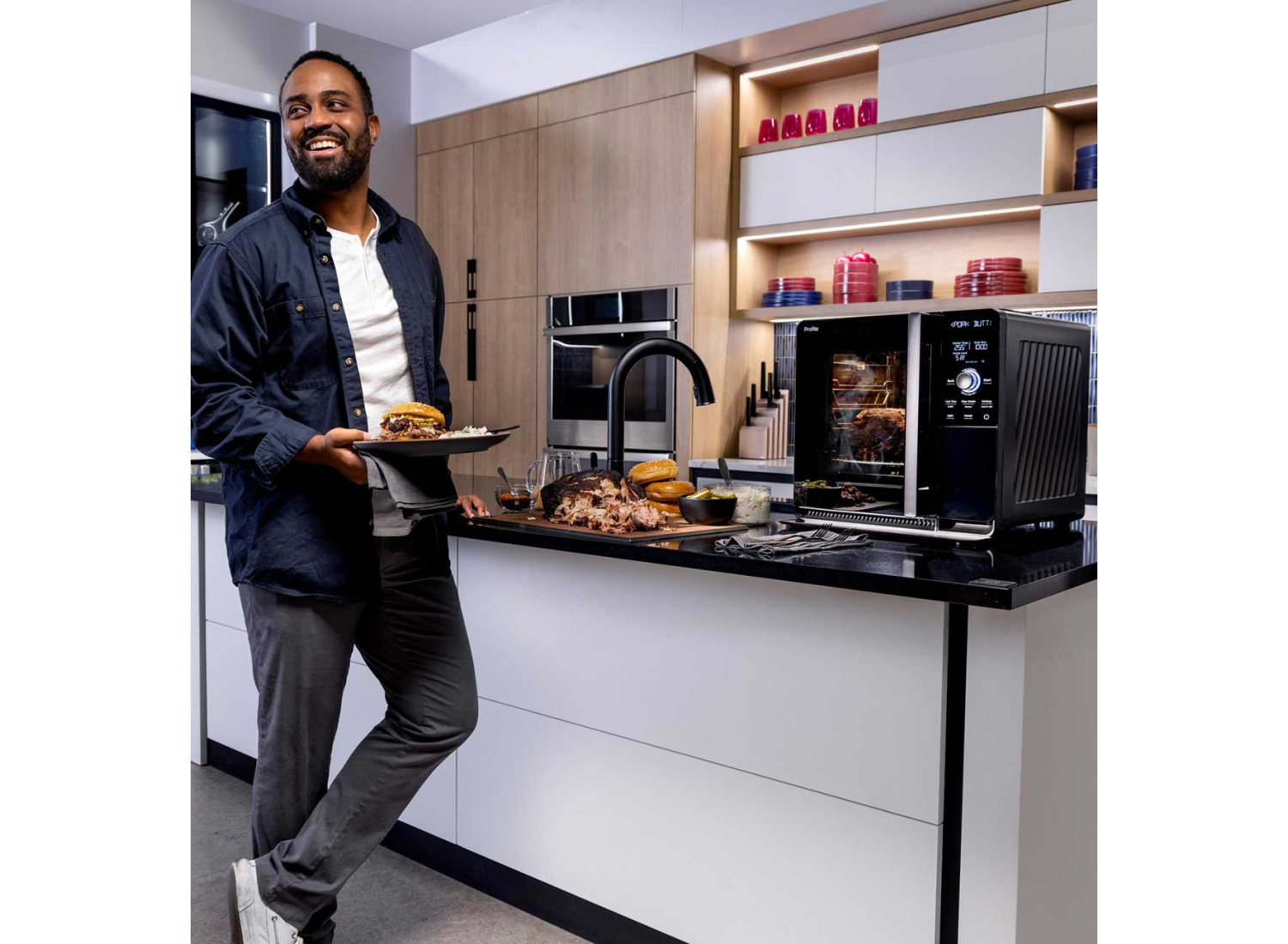 GE Profile Smart Indoor Smoker in Carbon Black | Abt