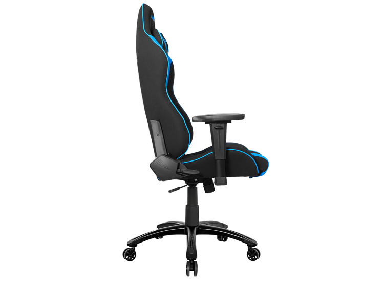 Product specification blueprint with dimensions for AKRACING gaming chair.