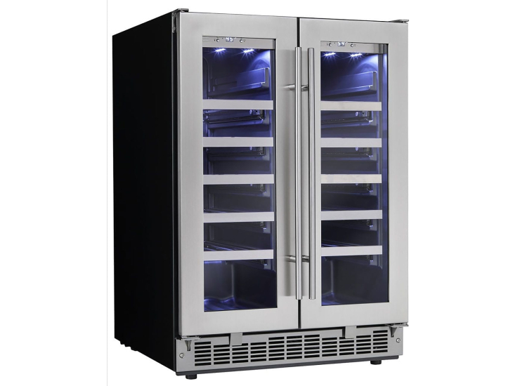 Silhouette by Danby Napa 4.7 Cu. Ft. French Door Wine Cooler 24-Inch Wide in Stainless Frame - DWC047D1BSSPR