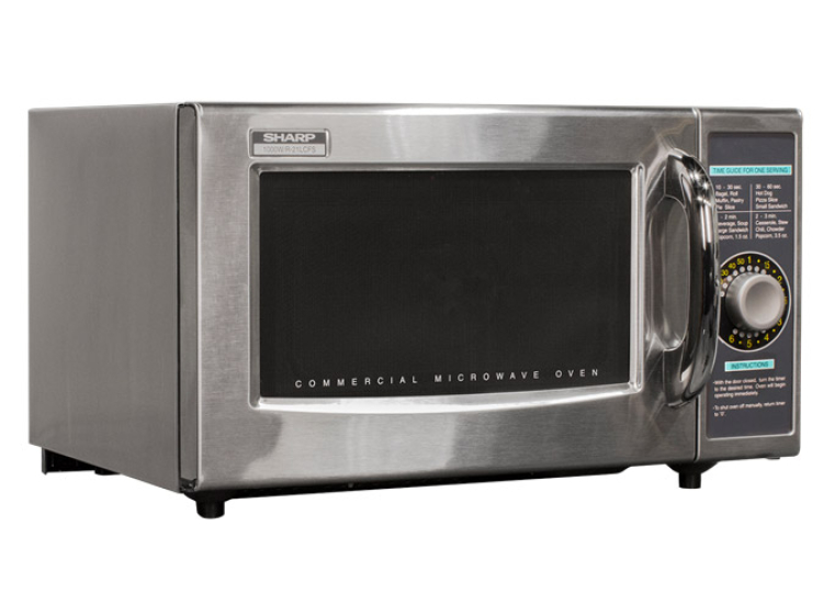Sharp 1 Cu. Ft. Stainless Steel Medium-Duty Commercial Microwave Oven - R-21LCFS
