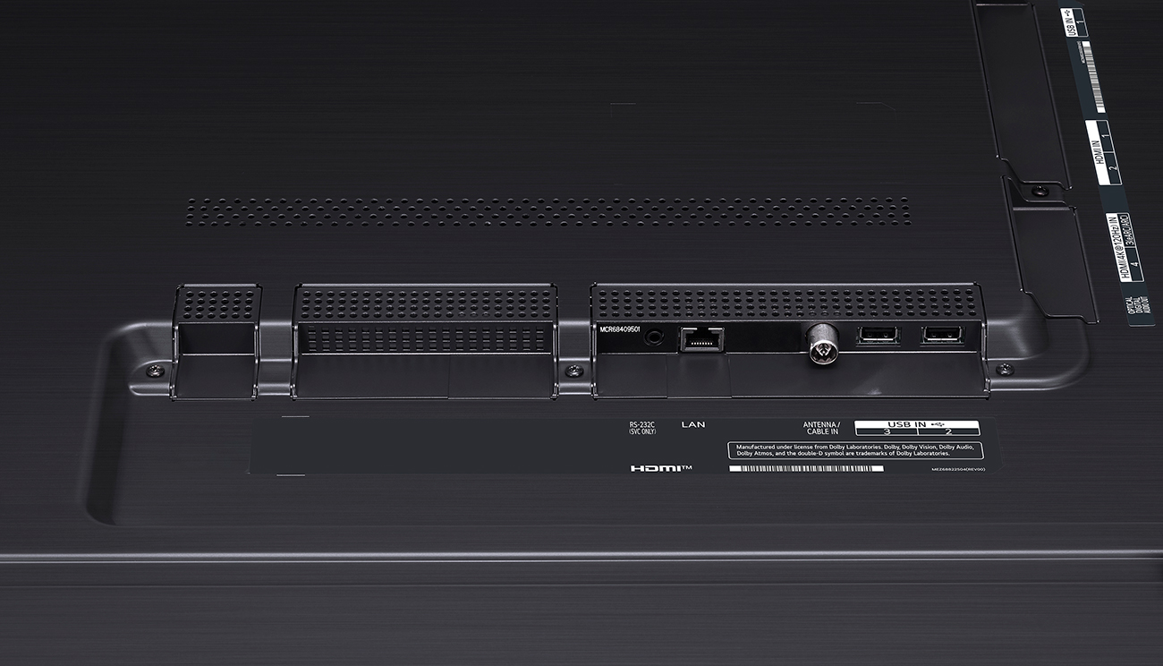 Back image of LG TV showing available ports
