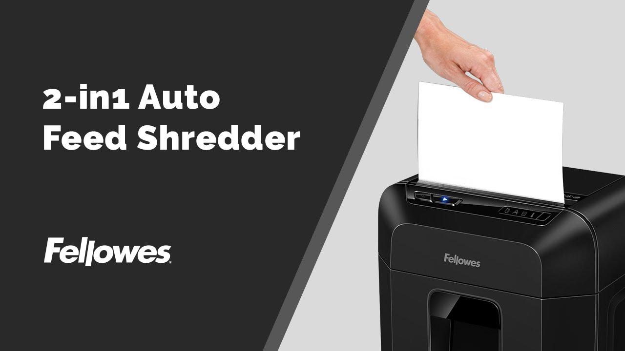 Watch Fellowes AutoMax 100MA P-4 Crosscut Home Office Auto Feed Paper Shredder