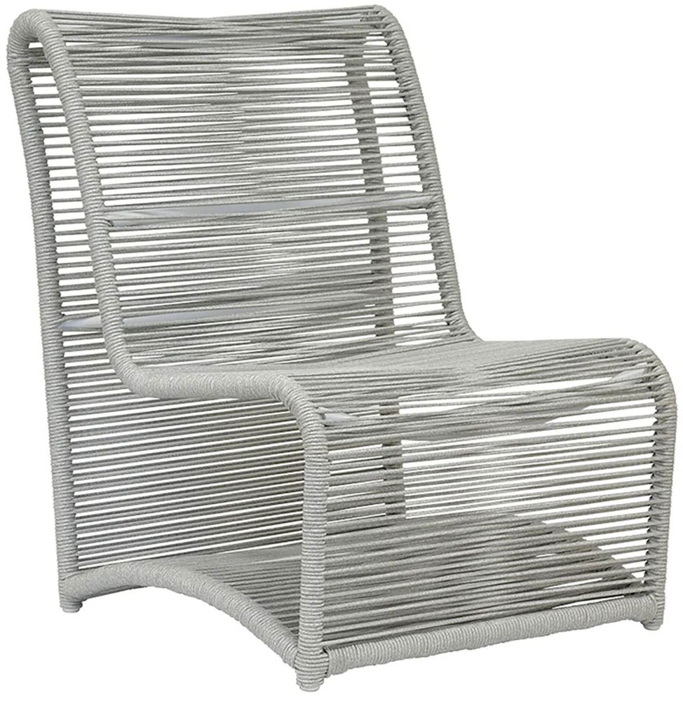 Angled view of Sunset West Miami Armless Club Chair in frost