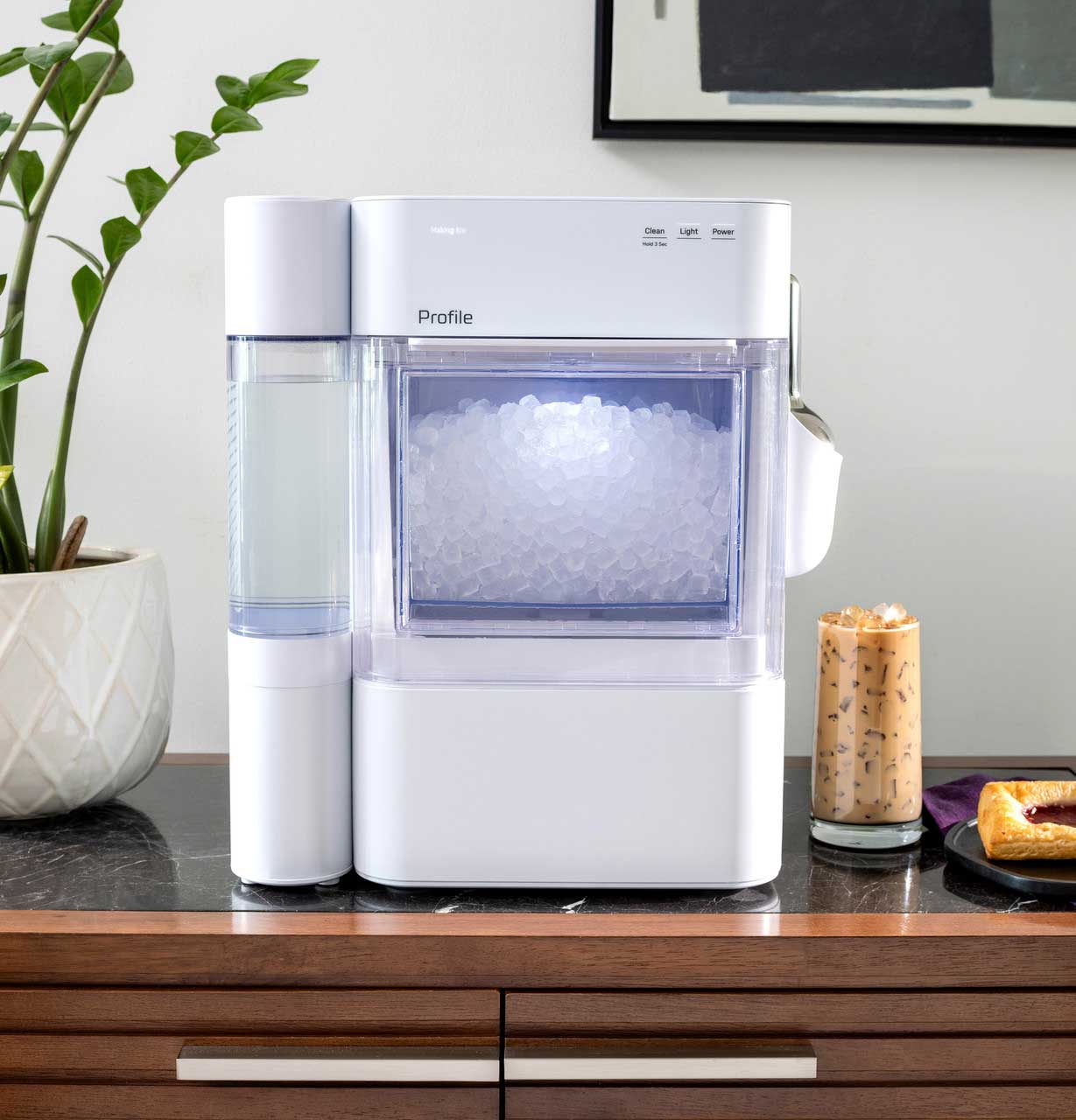 Lifestyle Front view of GE Profile Ice Maker
