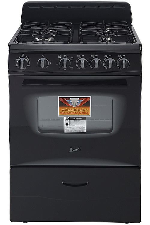 Avanti 24" Black Gas Range GR2415CB Abt