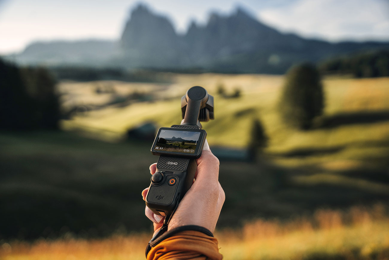 View of gimbal being held outdoors