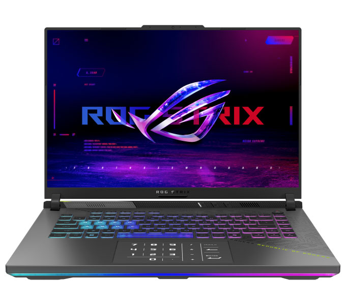 Front View Of The ASUS ROG Strix G16 Gaming Laptop In Black Finish