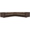 Hooker Furniture Living Room Savion Deux 5 Seat Sectional with 3 Power Recliners and 6 Power Headrests in Dark Wood | West Saddlewood