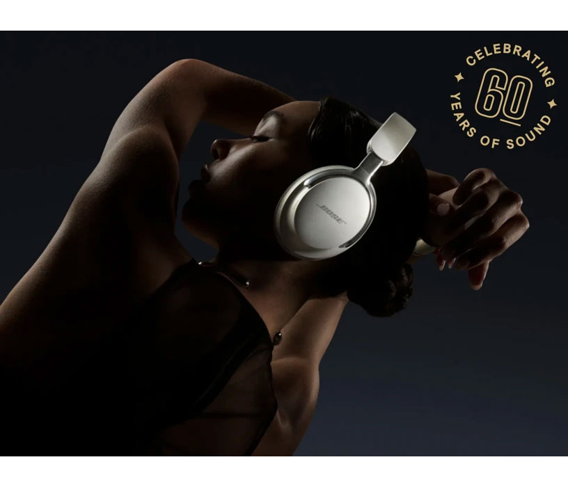 Woman Wearing the Bose Wireless Noise Cancelling Headphones
