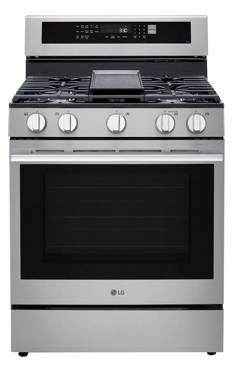 Front View of LG Gas Range in Stainless Steel