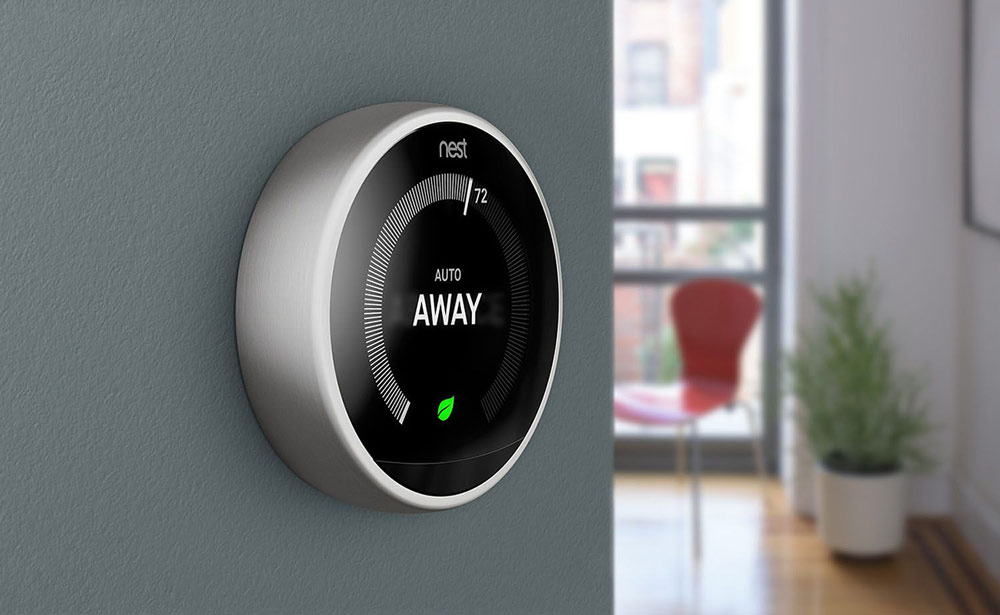 Nest Learning Smart Thermostat on wall
