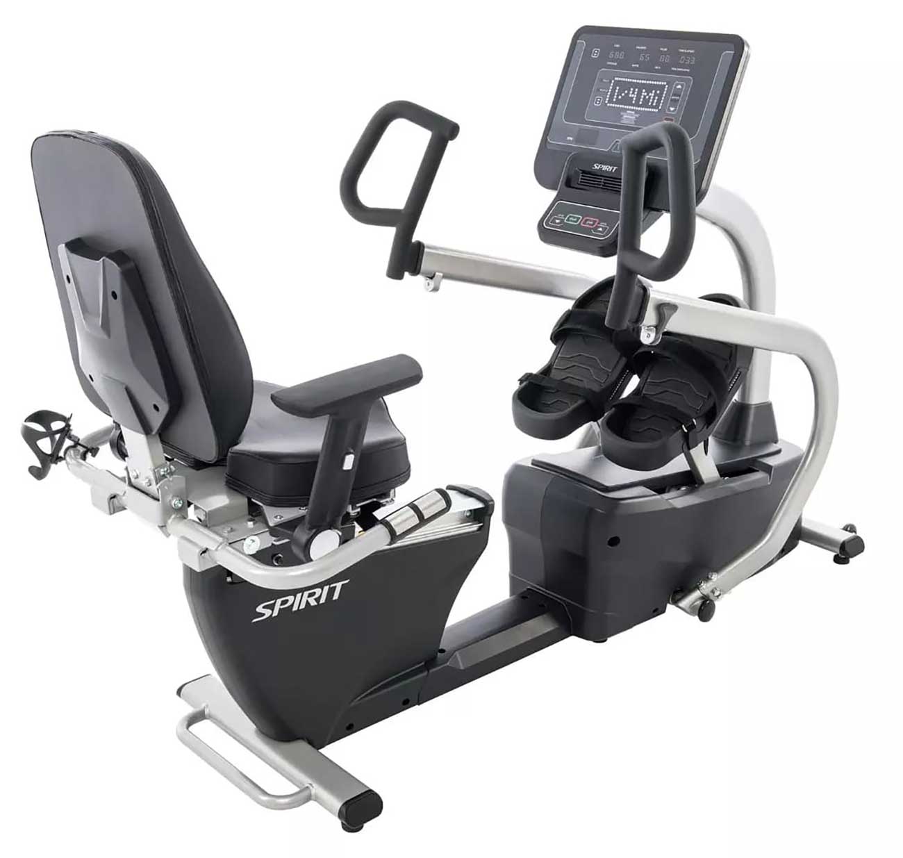 Rear Angled view of Recumbent Stepper Bike