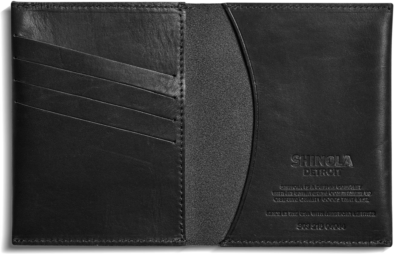 Shinola Utility Passport Wallet In Black Heritage Leather 20242187B