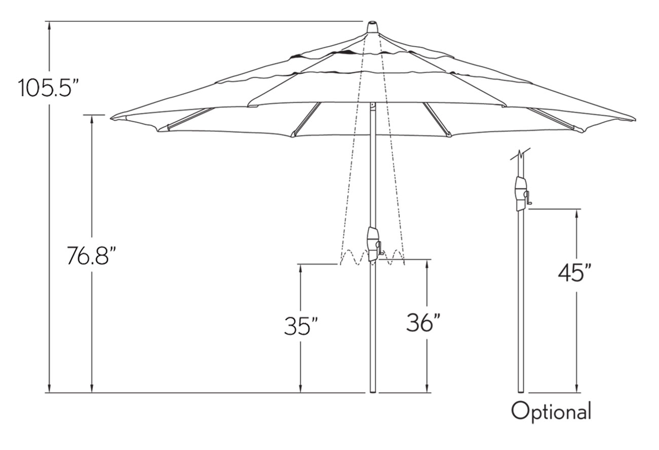 Treasure Garden 11' Auto Tilt Market Umbrella UM8120D5403