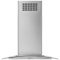 Whirlpool Curved Glass Island Range Hood 30-Inch in Stainless Steel