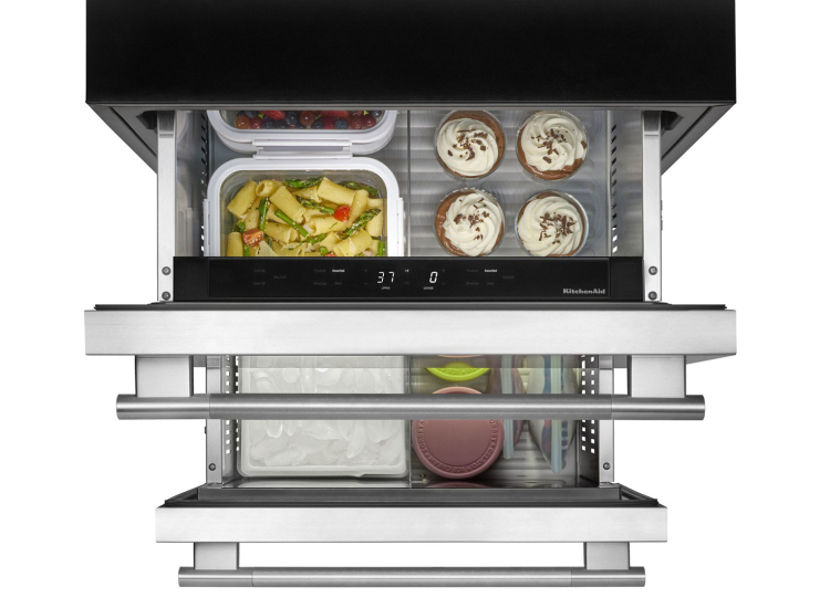 KitchenAid 4.3 Cu. Ft. Undercounter Double-Drawer Refrigerator Freezer 24-Inch Wide in Stainless Steel - KUCT524SSB
