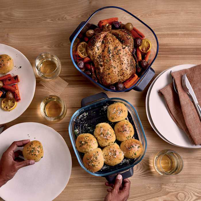 Feature View of Glassware with Food