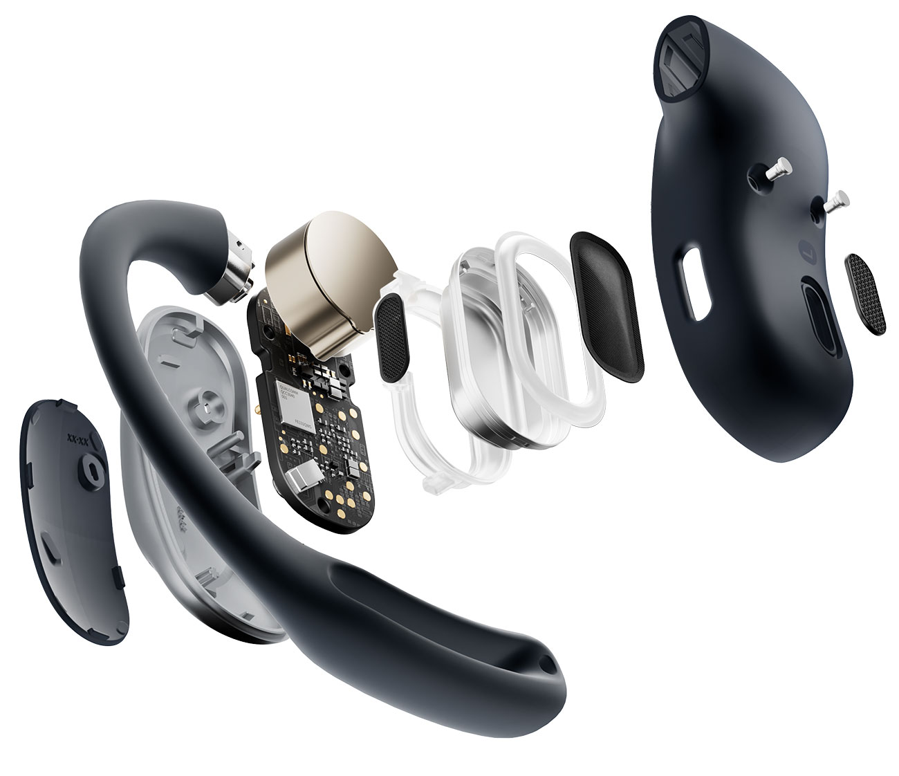 Top View of Shoks Open-Ear Earbud Skeleton
