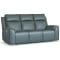 Flexsteel Vernon Power Reclining Sofa with Console, Power Headrest, Lumbar, Heat and Massage in Admiral Fabric