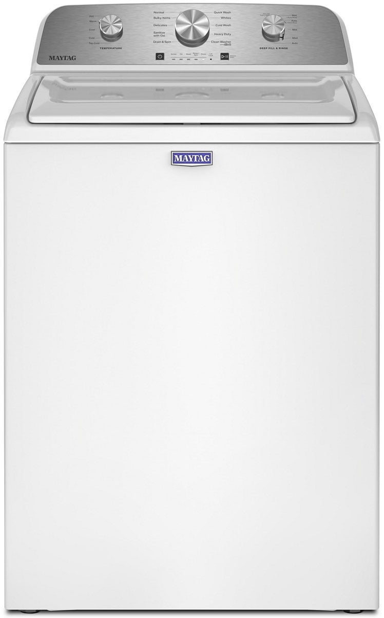 Main Front view of Maytag Top Load Washer in White
