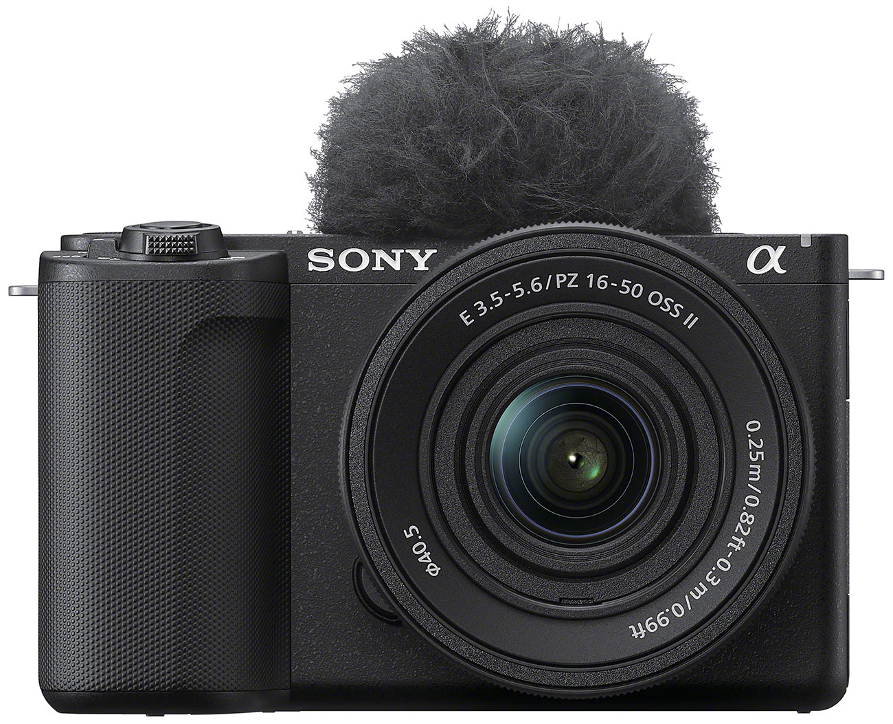 Front View Of The Sony Alpha ZV-E10 II Mirrorless Digital Camera With E PZ 16-50mm f/3.5-5.6 OSS II Lens In Black