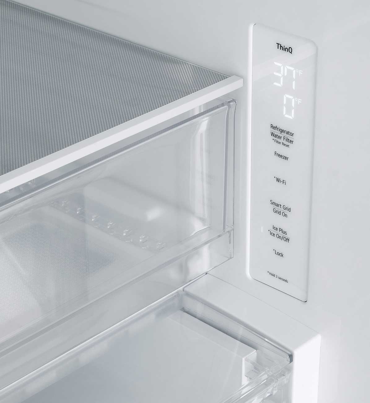 Controls view of LG Refrigerator