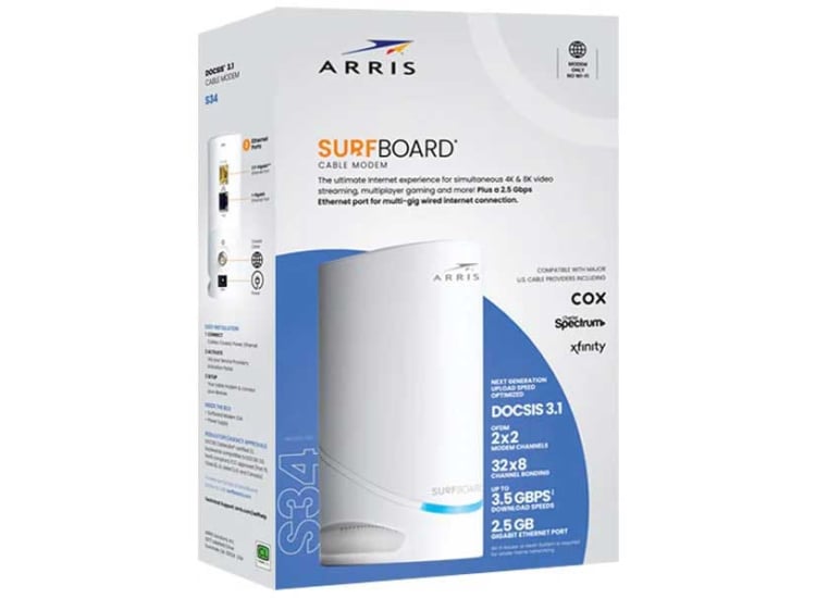 ARRIS S34 SURFboard DOCSIS 3.1 Cable Modem - SBS34 | Abt ARRIS S34 SURFboard DOCSIS 3.1 Cable Modem - SBS34 | Abt
