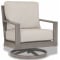 Sunset West Laguna Club Swivel Chair in Driftwood | Canvas Flax Sunbrella