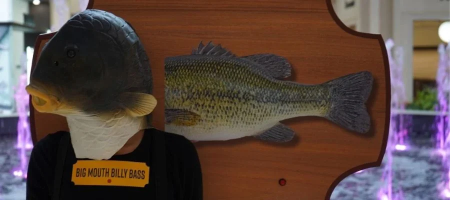 Abt employee dressed as a big mouth billy bass