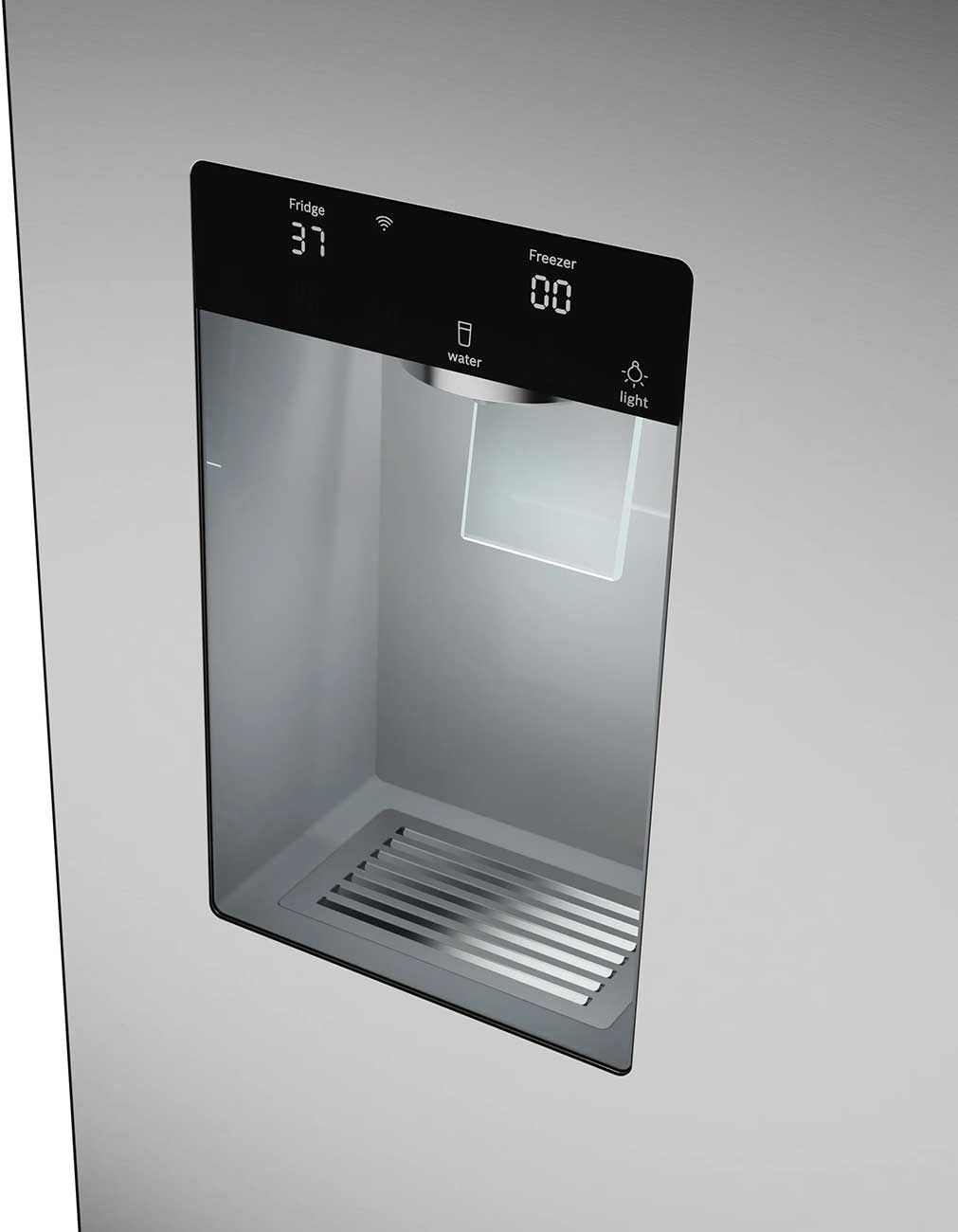 Close up Dispenser view of Bosch Refrigerator