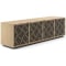 BDI Elements Media Console Rolling Plinth Base with 4 Weave Doors in Washed Oak