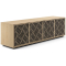 BDI Elements Media Console Rolling Plinth Base with 4 Weave Doors in Washed Oak