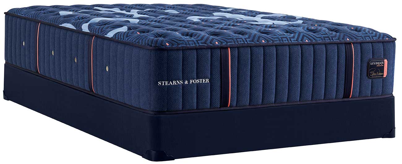 Angled Foundation View of Stearns & Foster Lux Estate Medium Mattress Queen