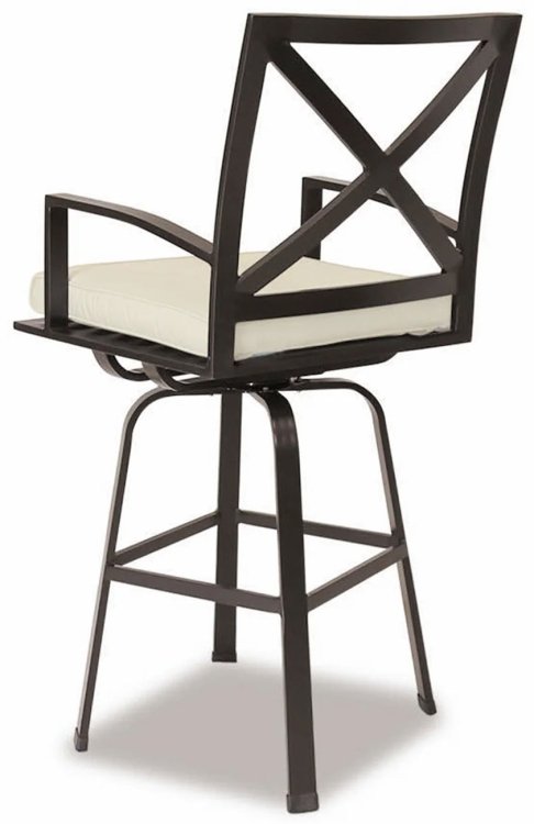 Large image of Sunset West La Jolla Swivel Bar Stool in Espresso | Canvas Flex Sunbrella