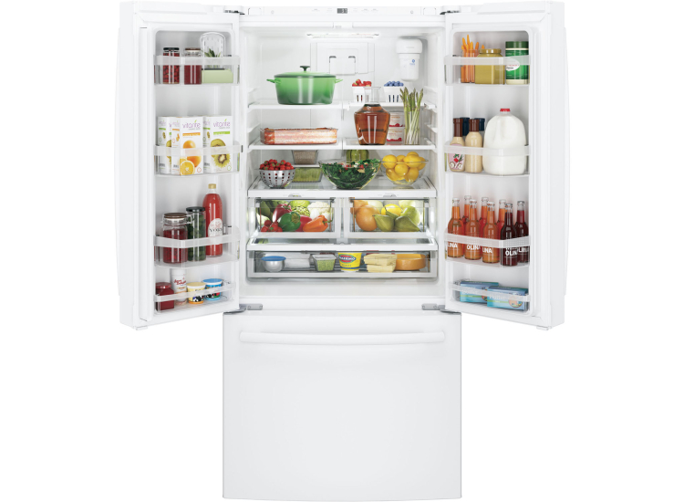 GE 24.7 Cu. Ft. French-Door Refrigerator 33-Inch Wide in White - GNE25JGKWW