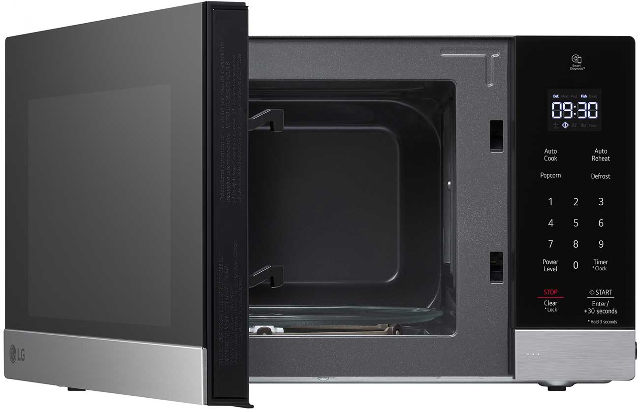 Slight Open View of LG Countertop Microwave