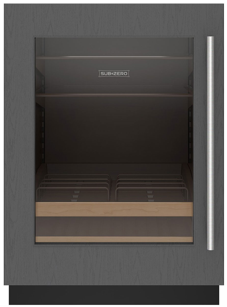 Front of beverage center with Custom Frame.