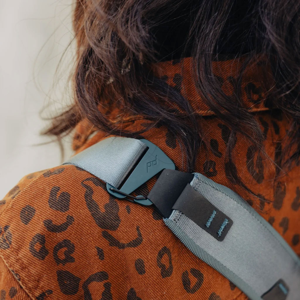 Closeup View of Woman Carrying Peak Design Everyday Sling Over Shoulder