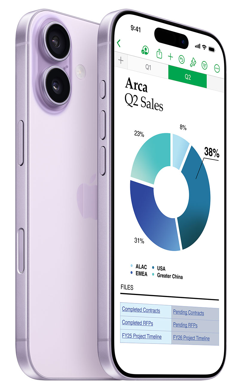 Angled View of iPhone 17 With Stocks on Screen