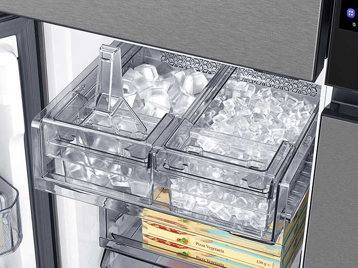 Ice maker view of Samsung Bespoke Refrigerator