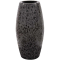 Howard Elliott Chiseled Iron Large Cylinder Vase in Texture Black Finish