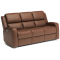 Flexsteel Linden Brown Leather Power Reclining Sofa With Power Headrests & Lumbar