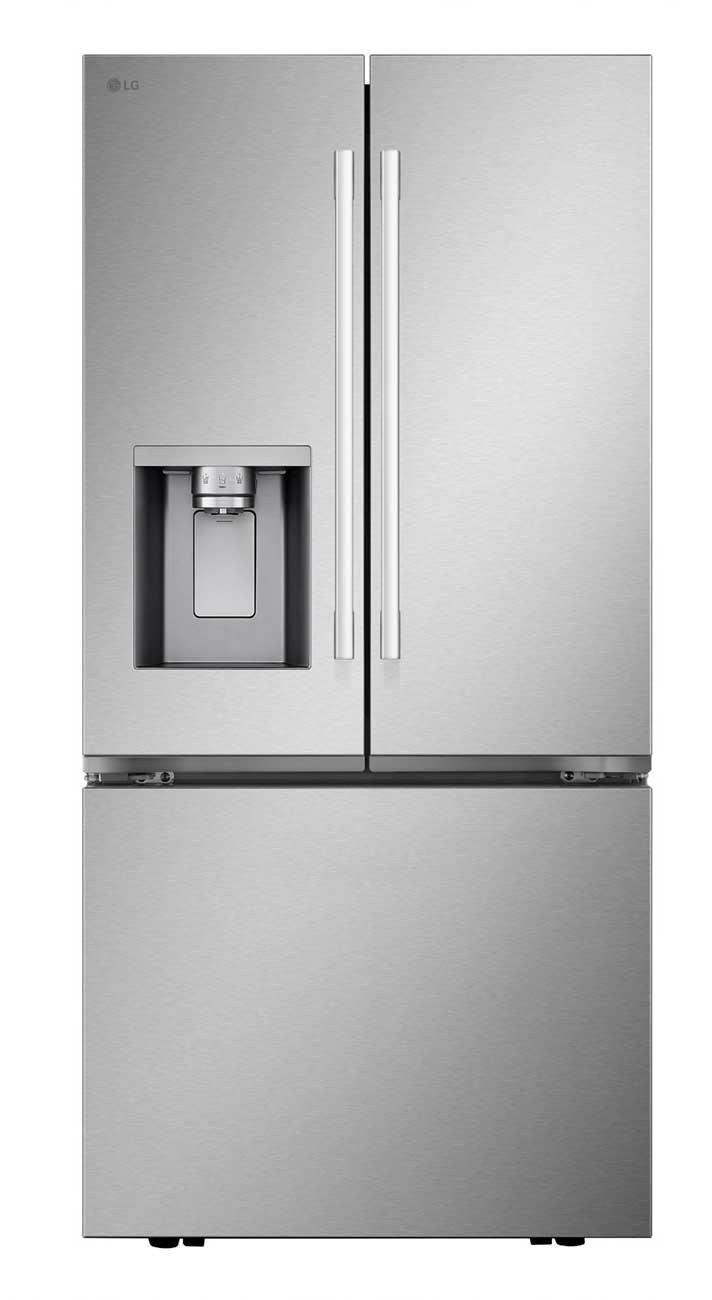 Front of LG Refrigerator in Stainless Steel