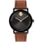 Movado BOLD Evolution 2.0 40mm Watch with Black Dial and Cognac Leather Strap