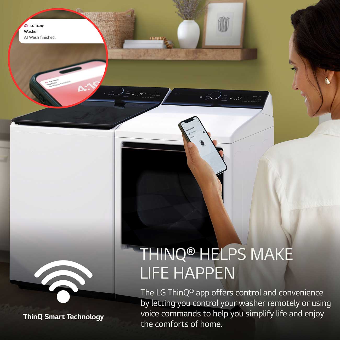 Feature View of LG Washer ThinQ Technology